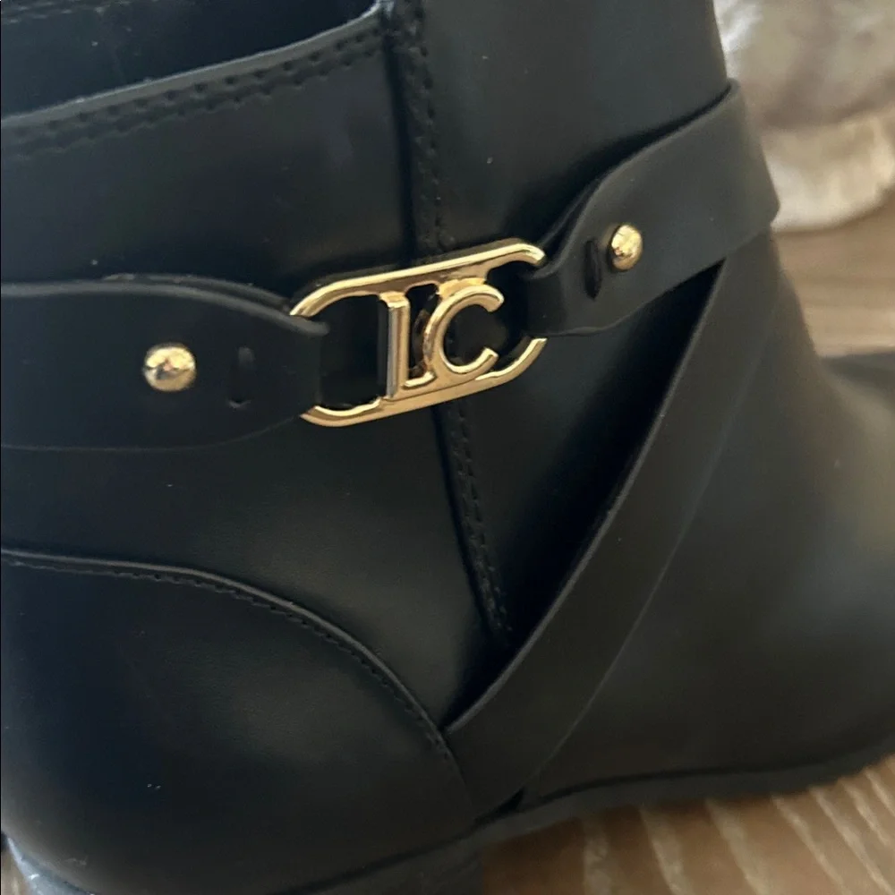 NWOT! Liz Claiborne Black Ankle Boots Low Heel